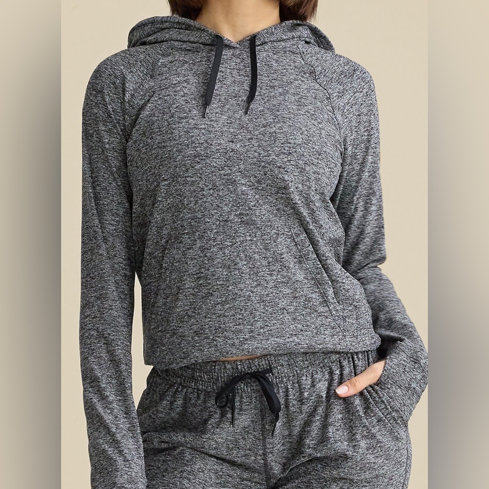 Outdoor Voices CloudKnit Heather Gray Long Sleeve Hoodie